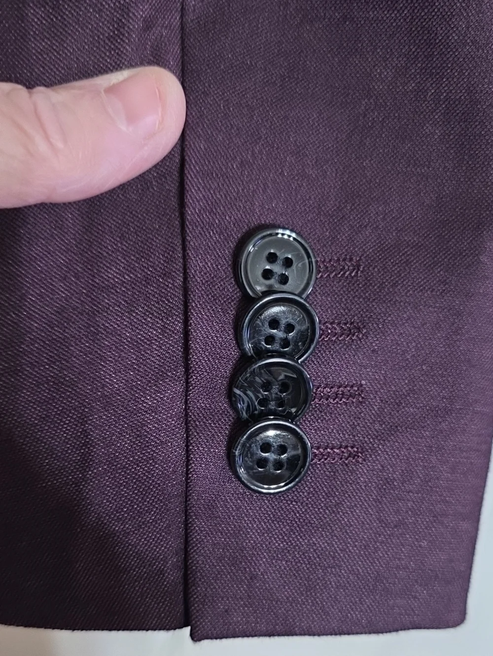 H & M Skinny Fit Mens Burgundy Single-Breasted Blazer Classic Stulush Sz 46R EUC